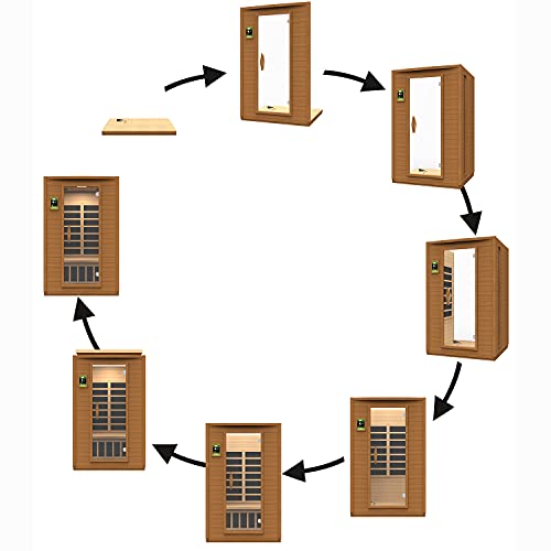 Dynamic Barcelona 1 to 2 Person Hemlock Wood Low EMF FAR Infrared Sauna For Home
