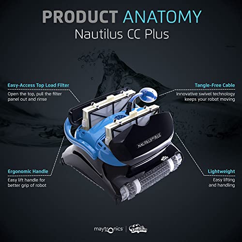 Dolphin Nautilus CC Plus Robotic Pool Vacuum Cleaner Wall Climbing Capability