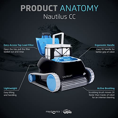 Dolphin Nautilus CC Robotic Pool Vacuum Cleaner with Universal Caddy and Classic Caddy Cover