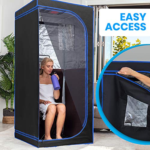 SereneLife Portable Full Size Infrared Home Spa| One Person Sauna |