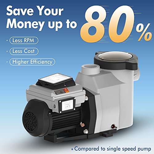 CHLORWORKS Variable Speed Pool Pump Inground - with Filter Basket for Inground Pools